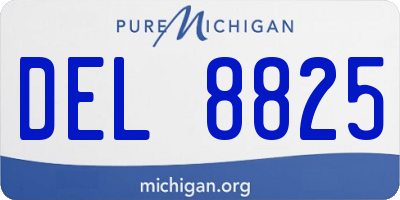 MI license plate DEL8825