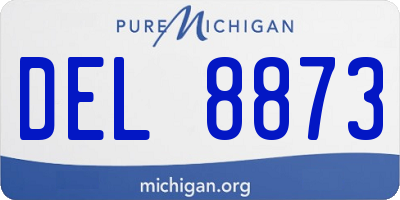MI license plate DEL8873