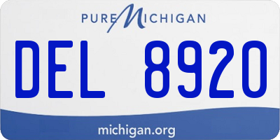 MI license plate DEL8920