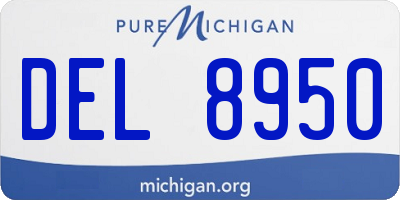 MI license plate DEL8950