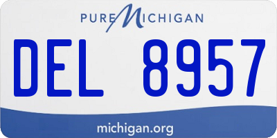 MI license plate DEL8957