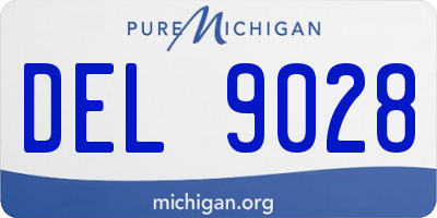 MI license plate DEL9028