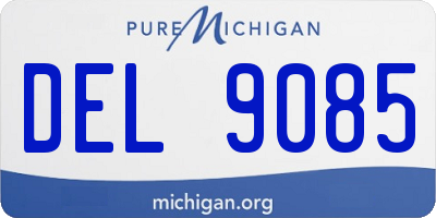 MI license plate DEL9085