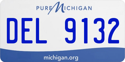 MI license plate DEL9132