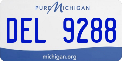 MI license plate DEL9288