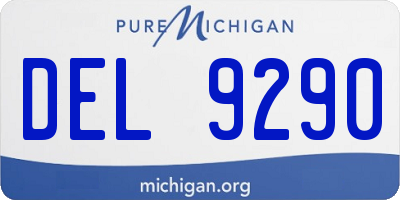 MI license plate DEL9290