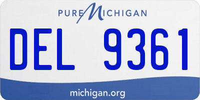MI license plate DEL9361