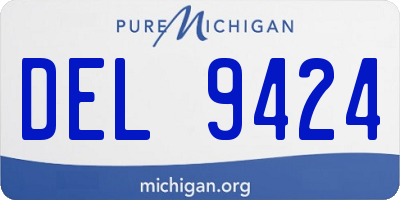 MI license plate DEL9424