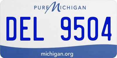 MI license plate DEL9504