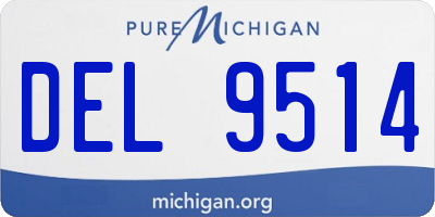 MI license plate DEL9514