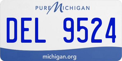 MI license plate DEL9524