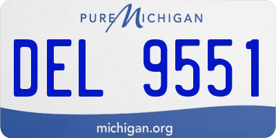 MI license plate DEL9551