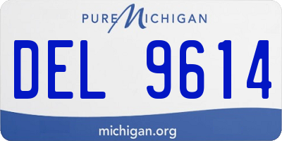 MI license plate DEL9614
