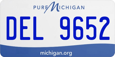 MI license plate DEL9652