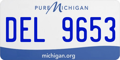 MI license plate DEL9653