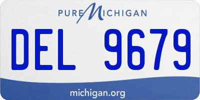 MI license plate DEL9679