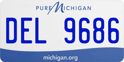 MI license plate DEL9686