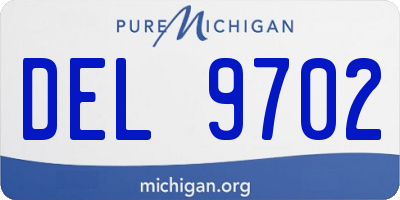 MI license plate DEL9702
