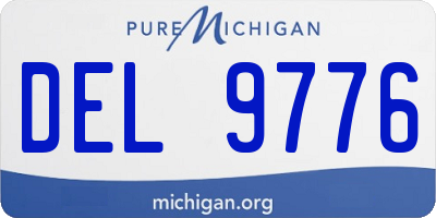 MI license plate DEL9776