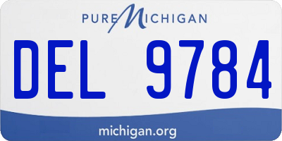 MI license plate DEL9784