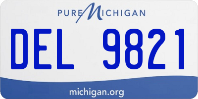 MI license plate DEL9821