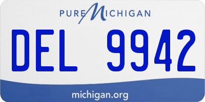 MI license plate DEL9942