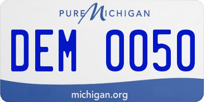 MI license plate DEM0050