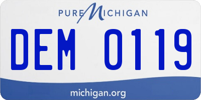 MI license plate DEM0119