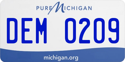 MI license plate DEM0209