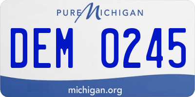 MI license plate DEM0245