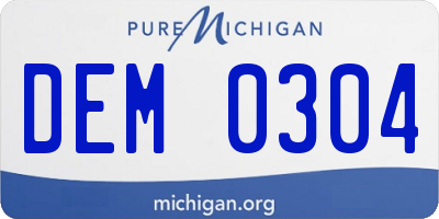 MI license plate DEM0304