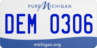 MI license plate DEM0306