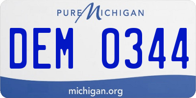 MI license plate DEM0344