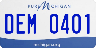 MI license plate DEM0401