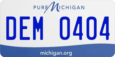 MI license plate DEM0404