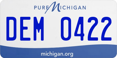MI license plate DEM0422