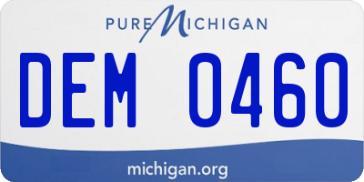 MI license plate DEM0460