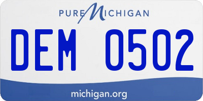 MI license plate DEM0502