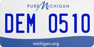 MI license plate DEM0510