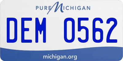 MI license plate DEM0562