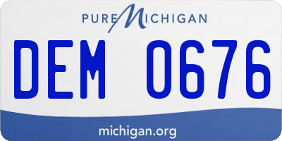 MI license plate DEM0676