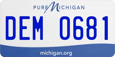 MI license plate DEM0681