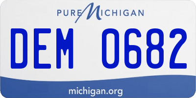 MI license plate DEM0682