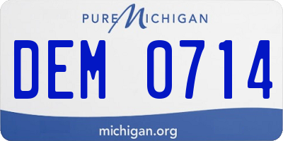 MI license plate DEM0714