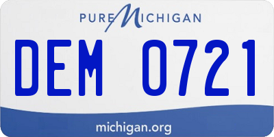 MI license plate DEM0721