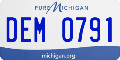 MI license plate DEM0791