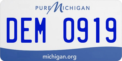 MI license plate DEM0919