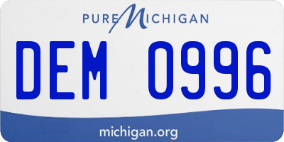 MI license plate DEM0996