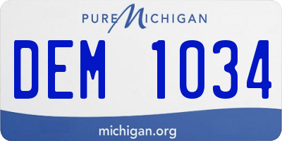 MI license plate DEM1034