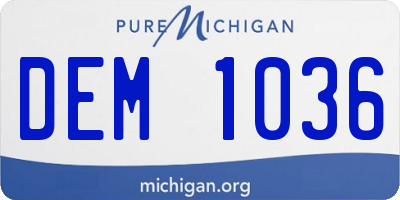 MI license plate DEM1036